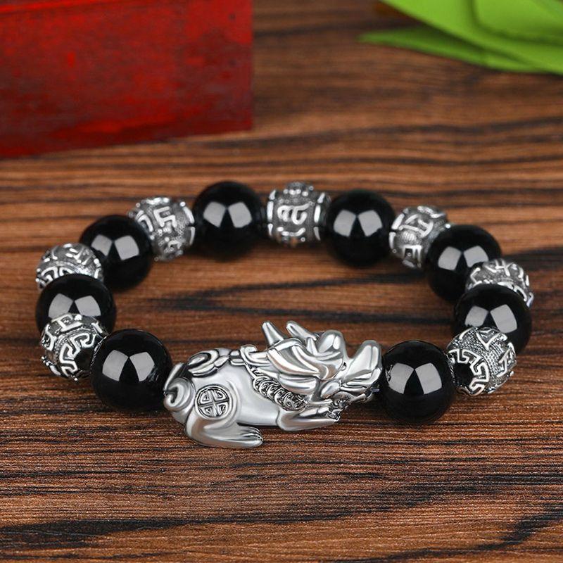 Feng Shui Black Obsidian Pi Xiu Wealth Bracelet Attract Wealth Wristband  Stone Lucky Women Good X7N9 - Walmart.com